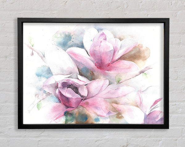 Subtle Sketched Flowers Framed Print
