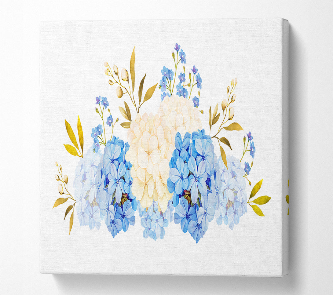  A Canvas Print of Blue And Beige Carnations Canvas Wall Art