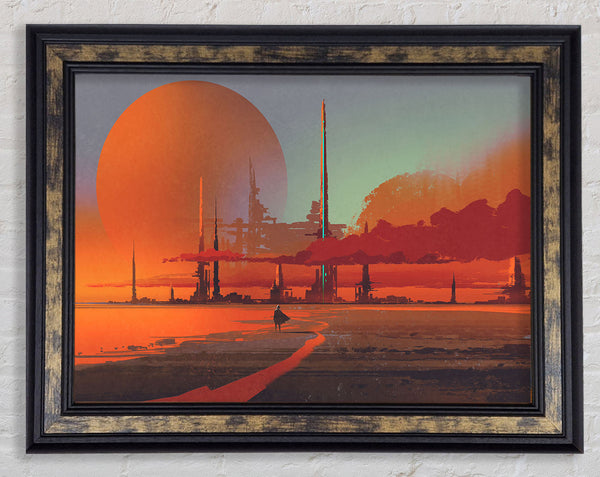 The City Evacuation Framed Print