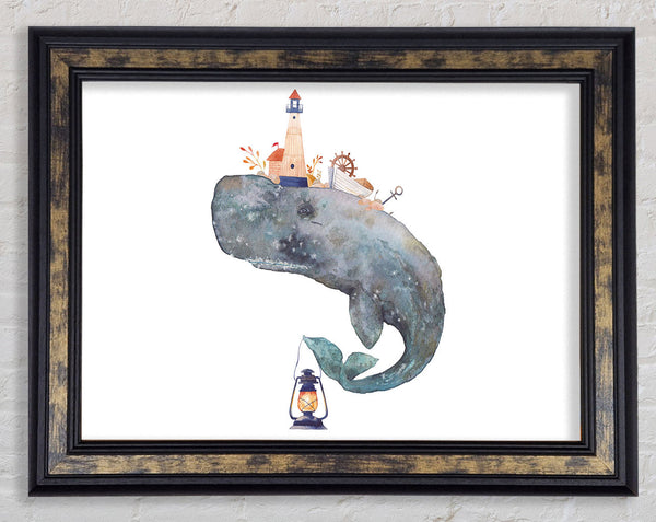 The Seaside Whale Framed Print