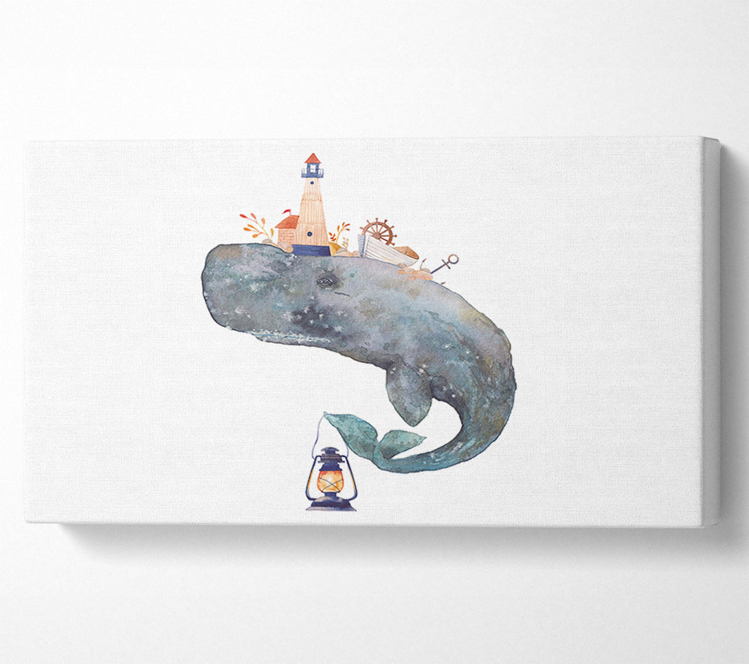  A Canvas Print of The Seaside Whale Canvas Wall Art