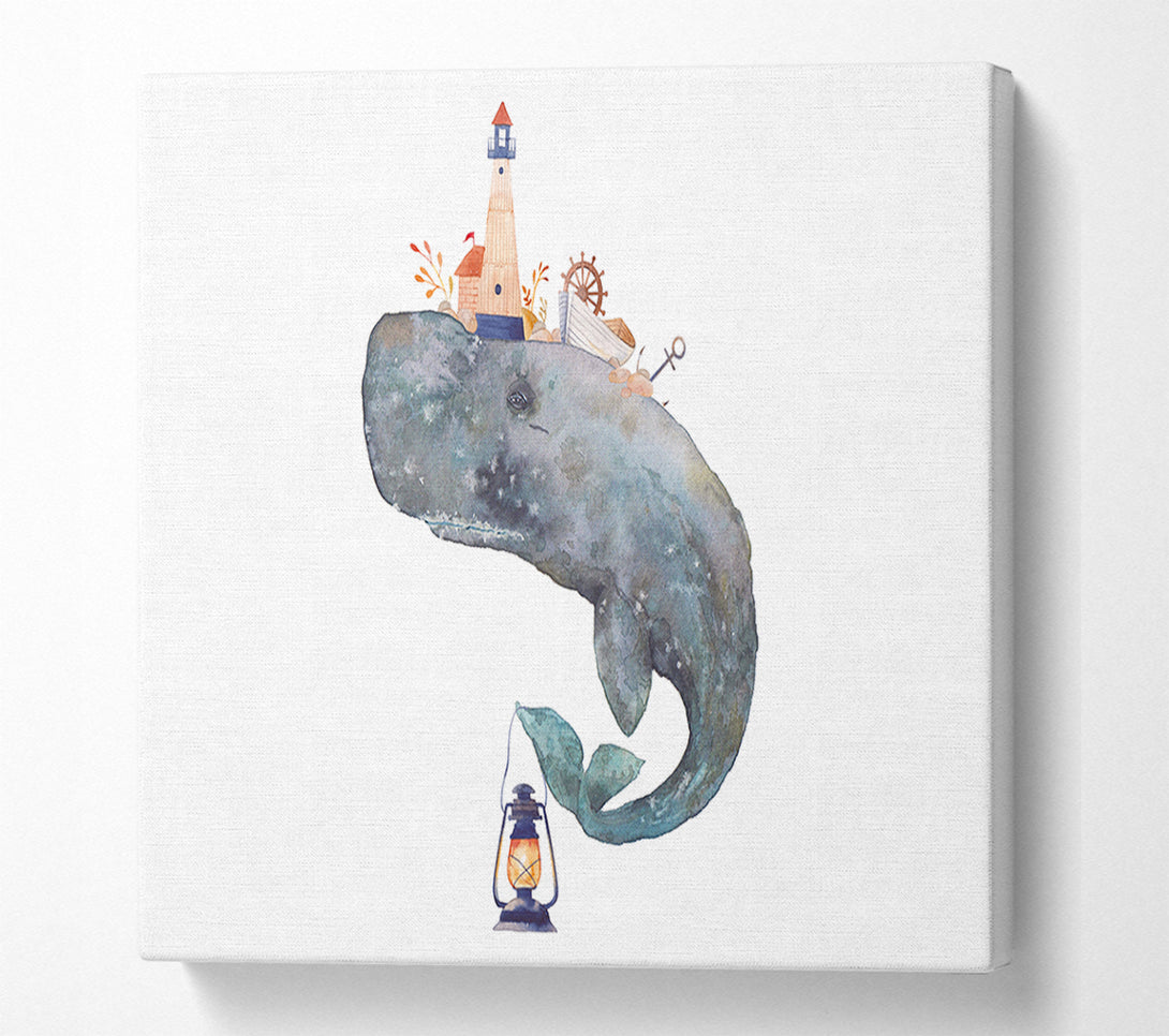 A Canvas Print of The Seaside Whale Canvas Wall Art