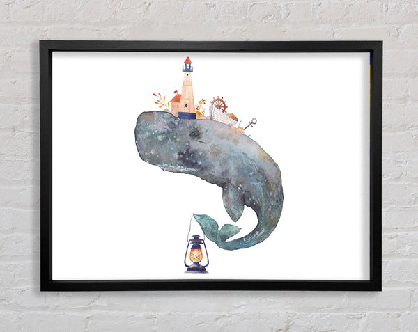 The Seaside Whale Framed Print