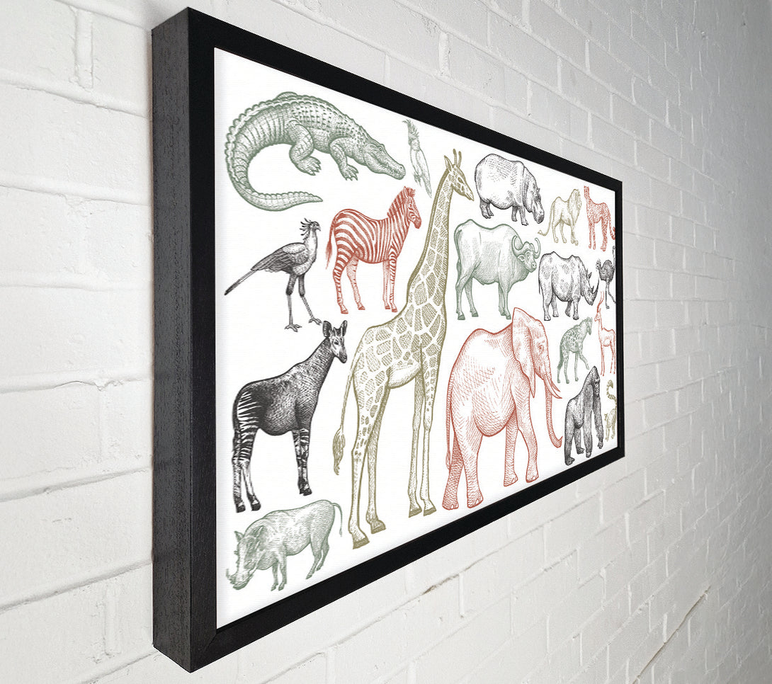  A Canvas Print of The Animal Kingdom Sketch Canvas Art