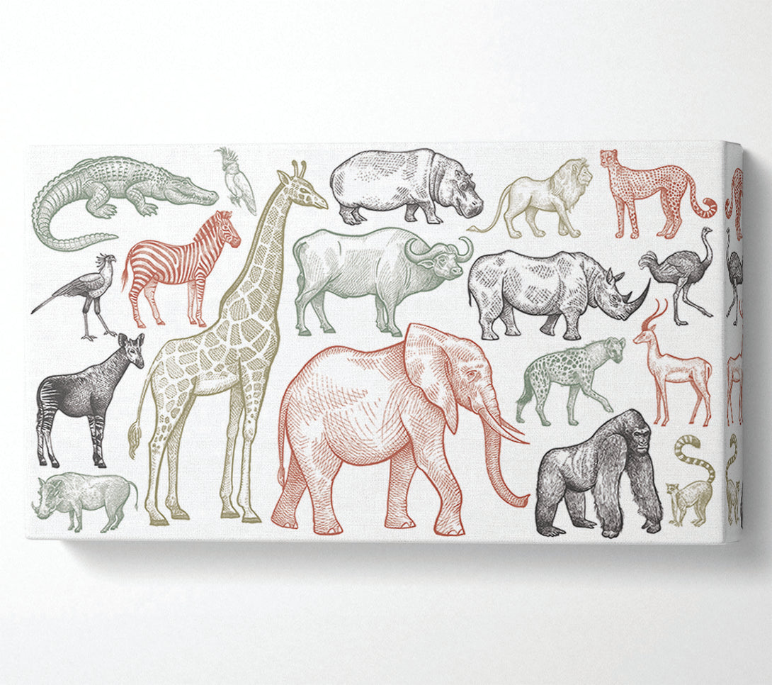  A Canvas Print of The Animal Kingdom Sketch Canvas Art