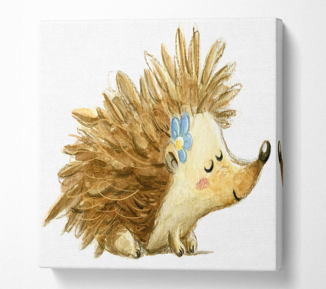  A Canvas Print of The Happy Hedgehog Canvas Wall Art