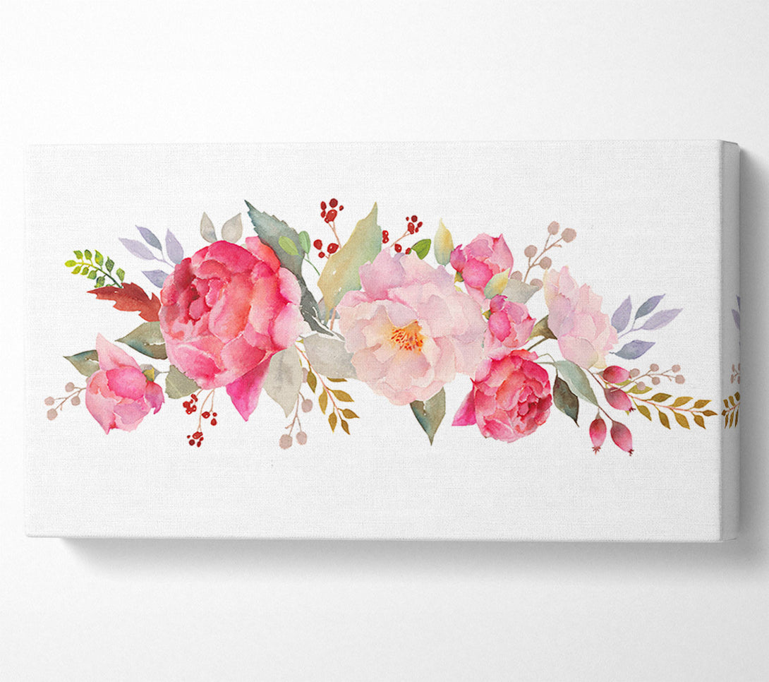  A Canvas Print of Bouquet Of Pink And Peach Flowers Canvas Art