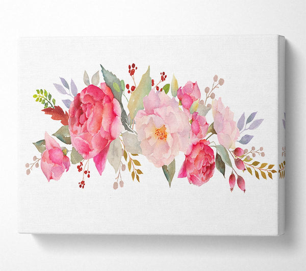  A Canvas Print of Bouquet Of Pink And Peach Flowers Canvas Art