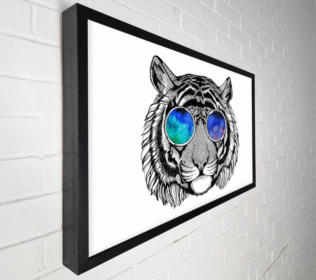  A Canvas Print of Glasses On A Tiger Hipster Canvas Art