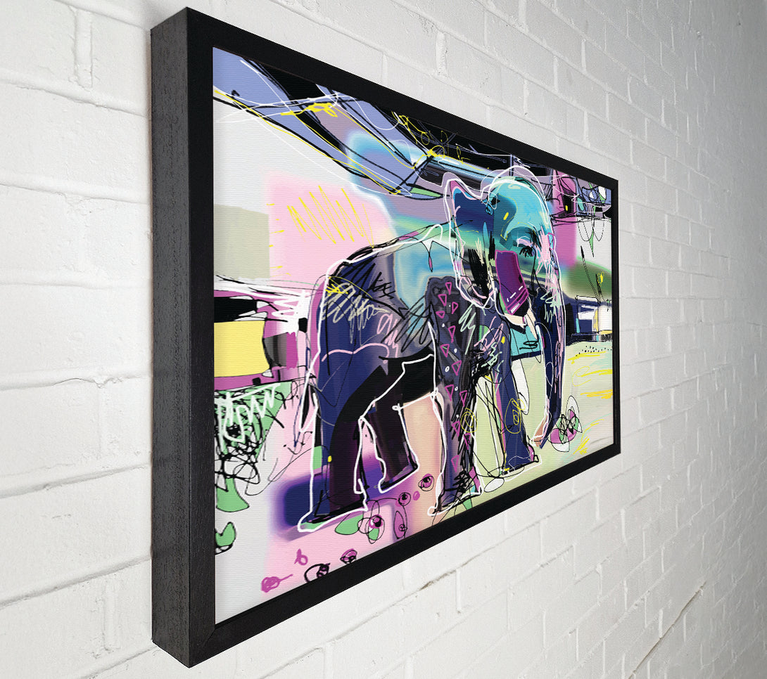  A Canvas Print of Modern Elephant Vector Canvas Wall Art