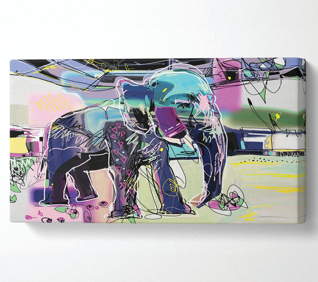  A Canvas Print of Modern Elephant Vector Canvas Wall Art