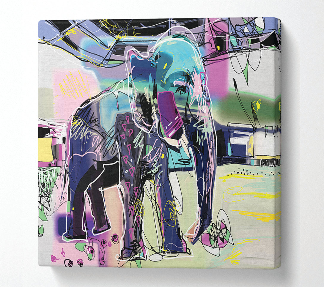  A Canvas Print of Modern Elephant Vector Canvas Wall Art