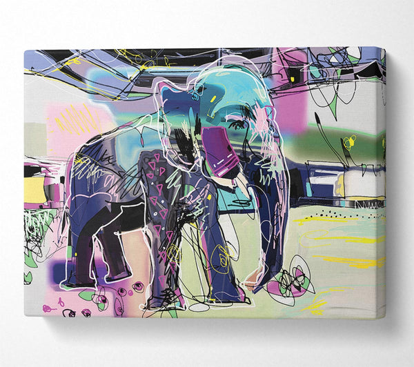  A Canvas Print of Modern Elephant Vector Canvas Wall Art