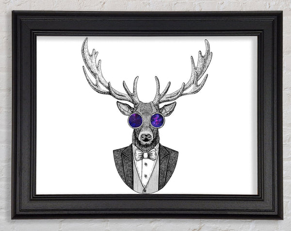 Glasses Deer Framed Print