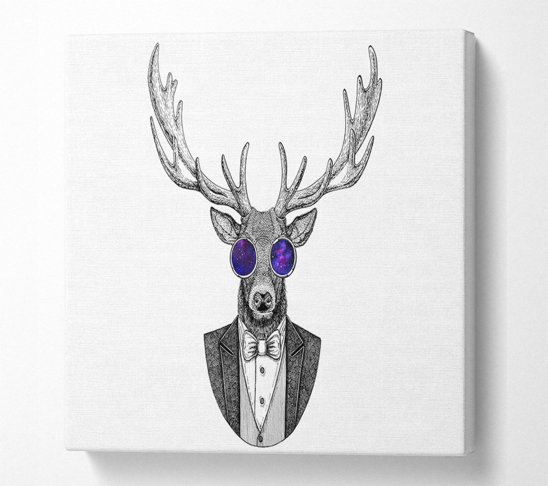  A Canvas Print of Glasses Deer Canvas Print