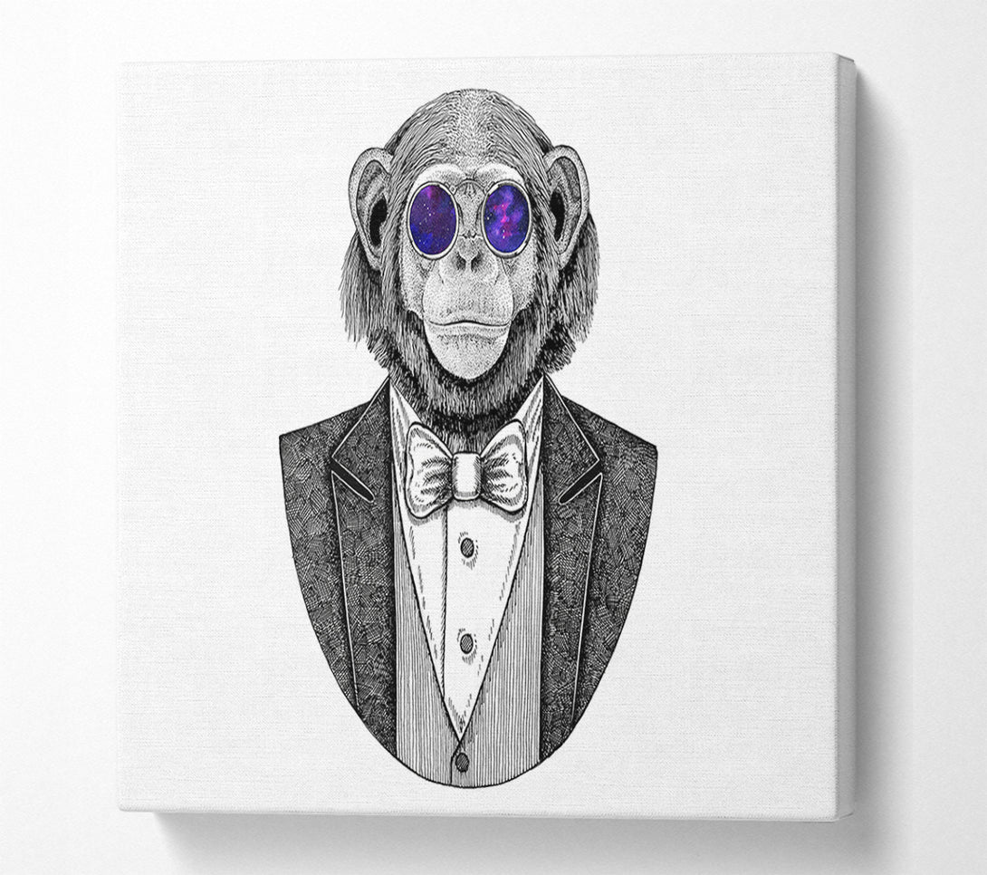  A Canvas Print of Glasses Chimpanzee Canvas Art