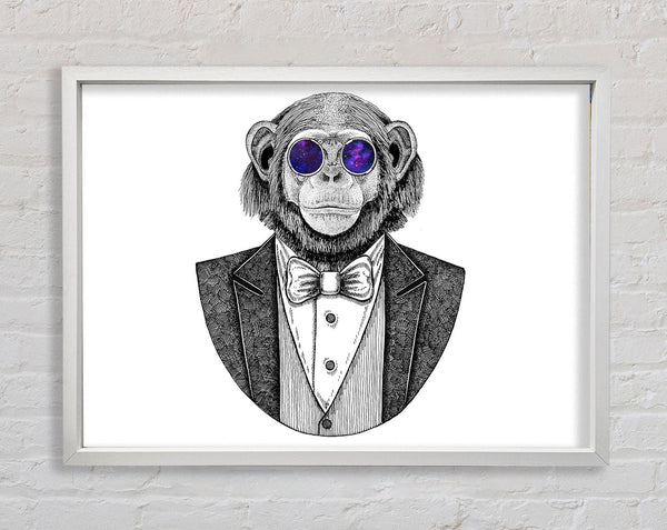 Glasses Chimpanzee Framed Print