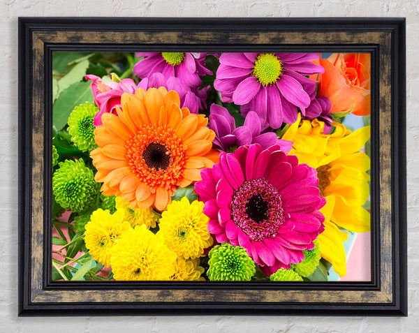 Gerbera Flower Mix Framed Print