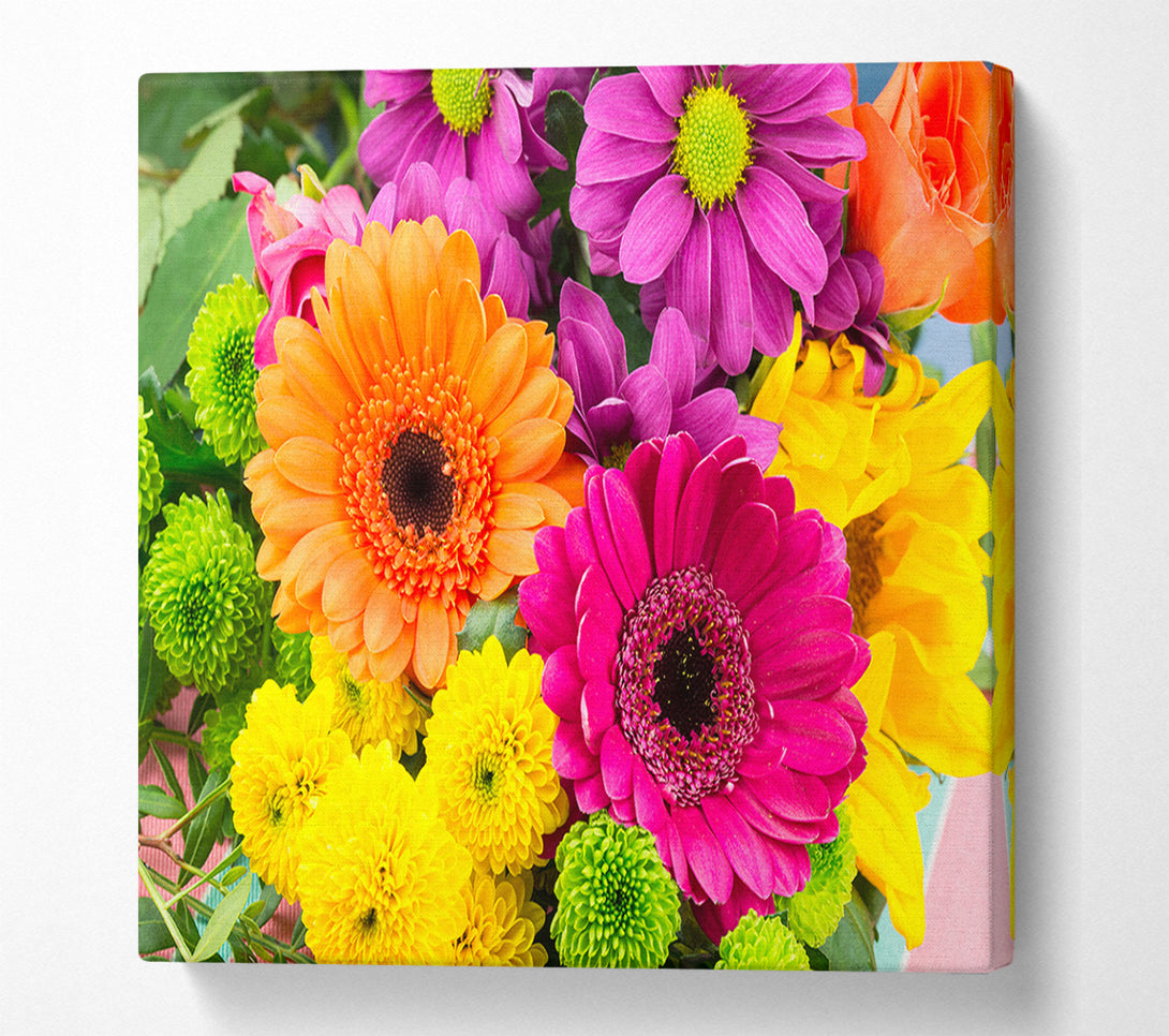  A Canvas Print of Gerbera Flower Mix Canvas Print