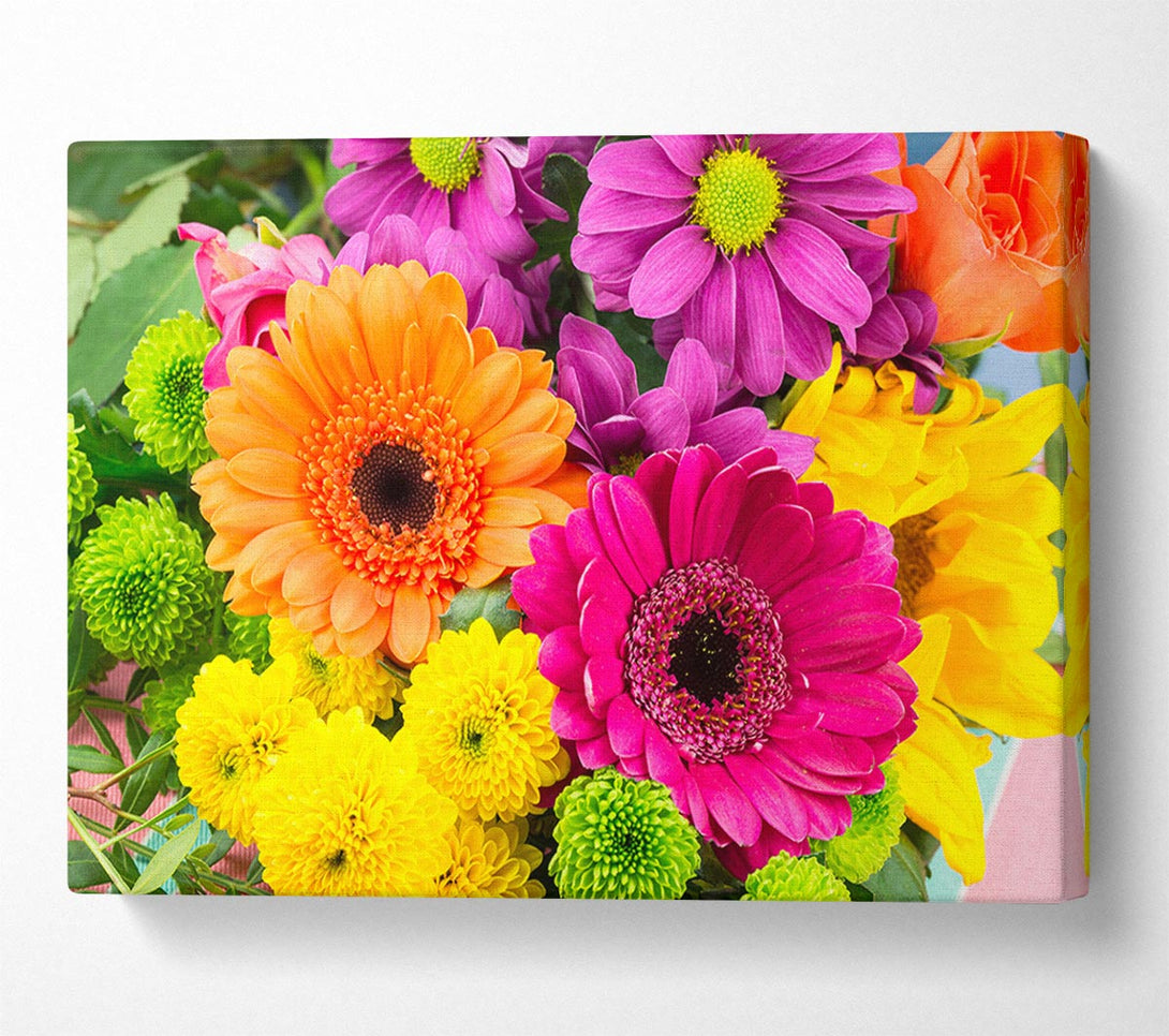  A Canvas Print of Gerbera Flower Mix Canvas Print