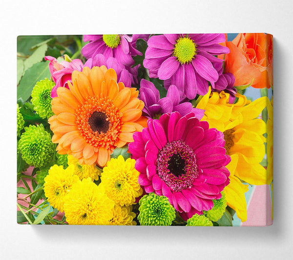  A Canvas Print of Gerbera Flower Mix Canvas Print