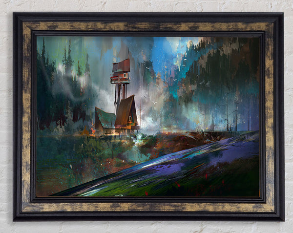The Abandoned Truck Stop Framed Print