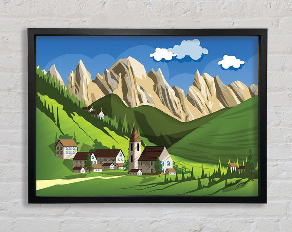 Village In Sweden Framed Print