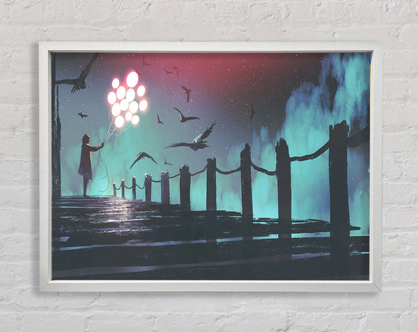 Light Up Balloon Pier Framed Print