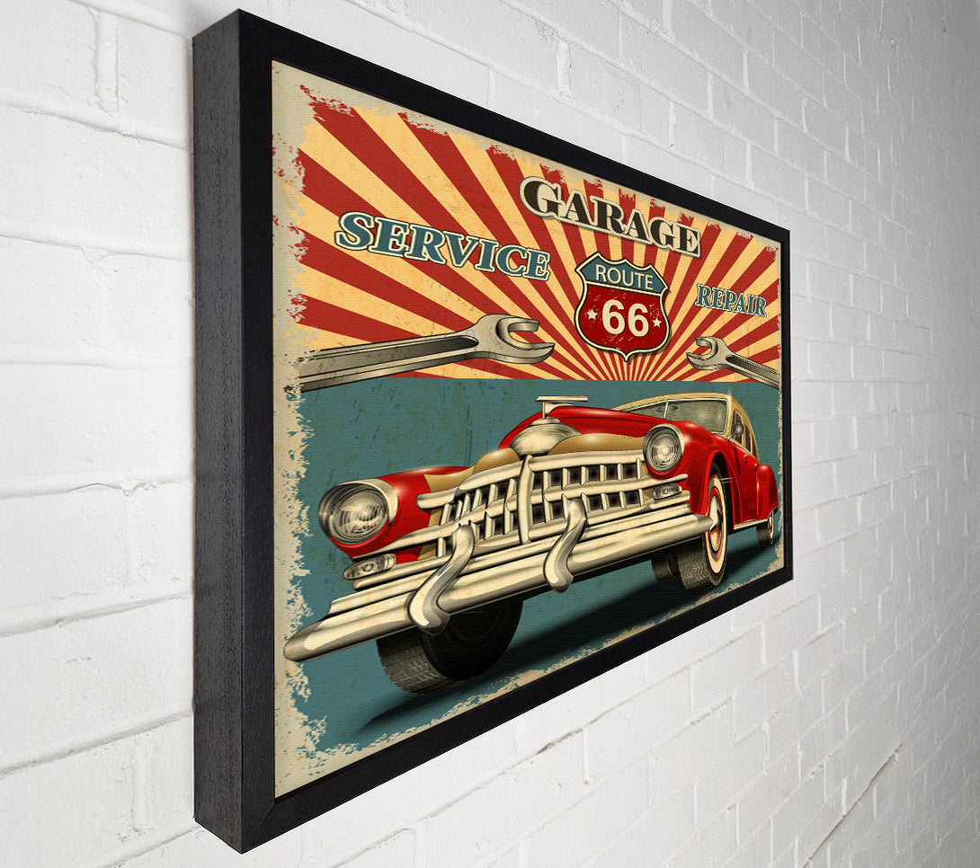  A Canvas Print of Route 66 Garage Canvas Art
