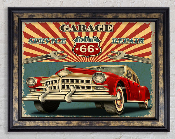 Route 66 Garage Framed Print