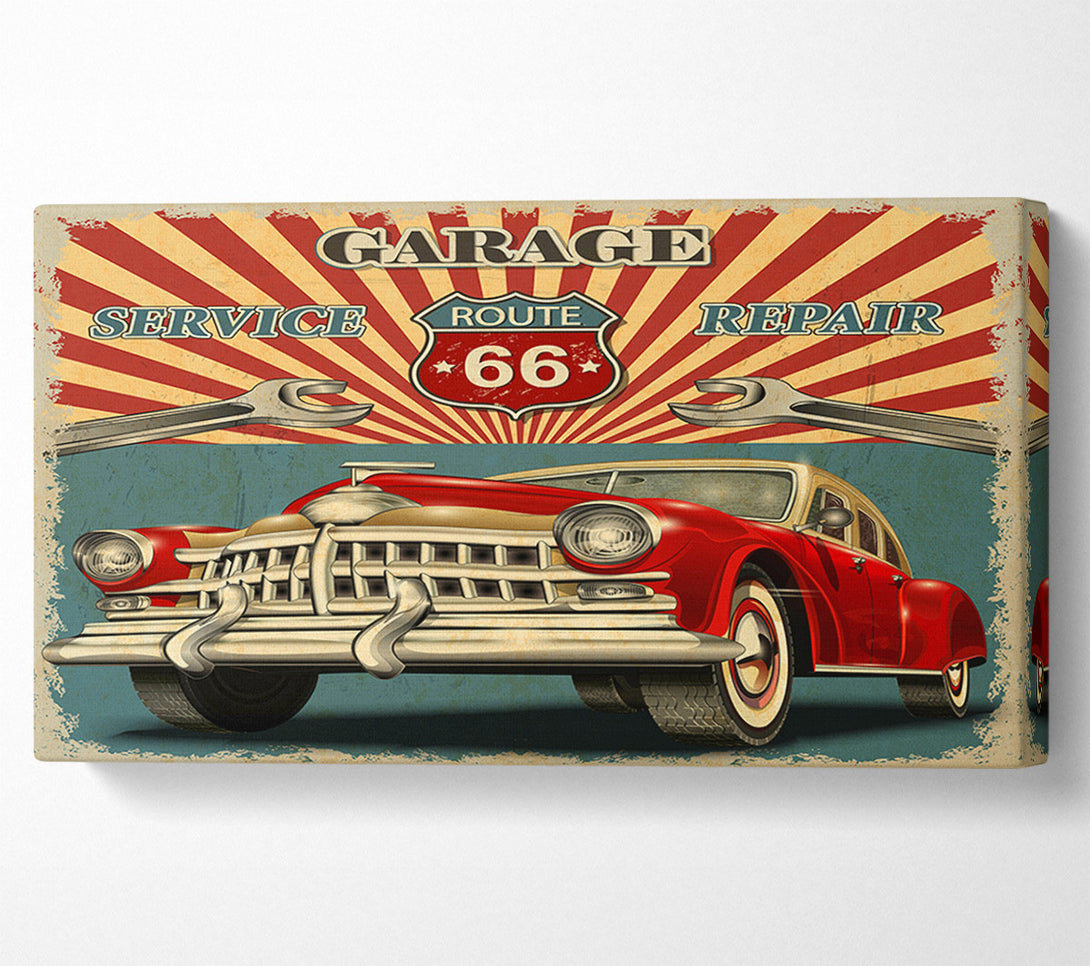 A Canvas Print of Route 66 Garage Canvas Art