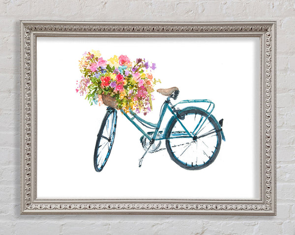 Flowers On A Bike Framed Print