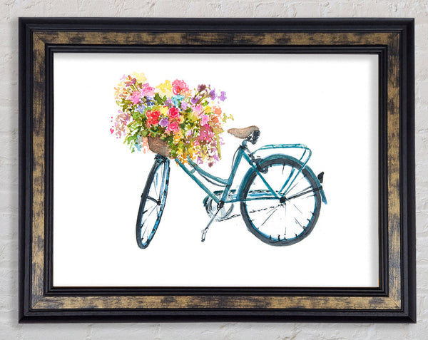 Flowers On A Bike Framed Print
