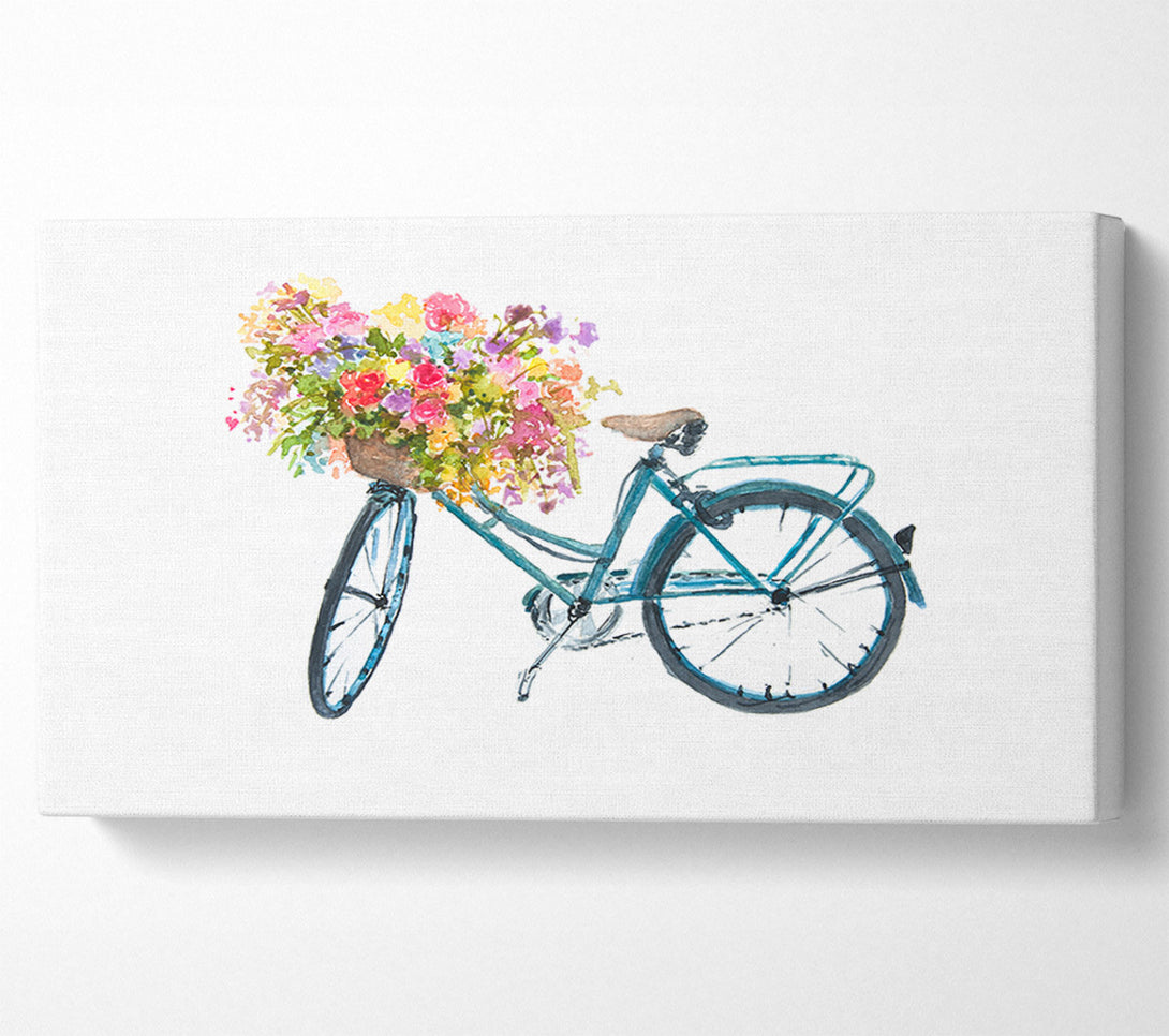 A Canvas Print of Flowers On A Bike Canvas Print