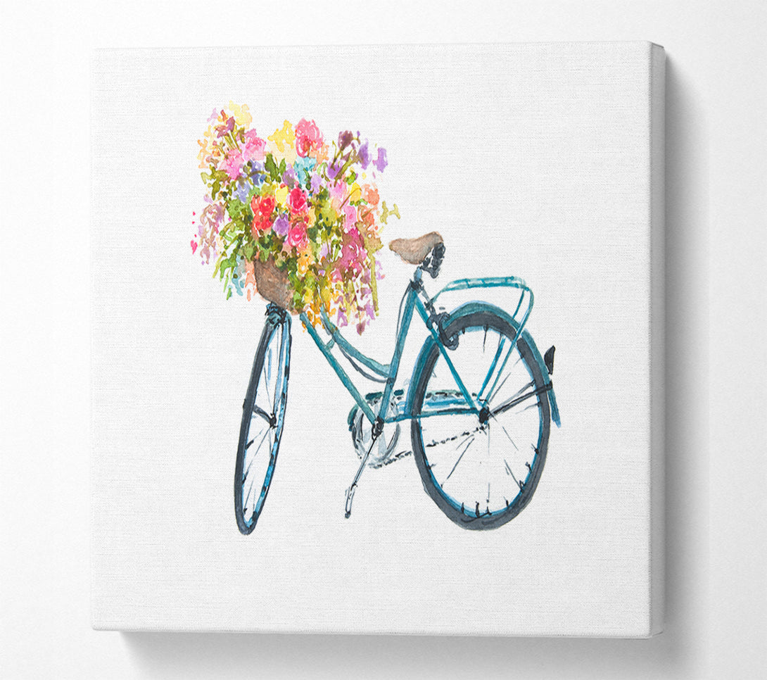  A Canvas Print of Flowers On A Bike Canvas Print
