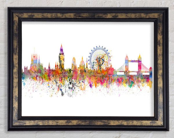 London Skyline Splatter Framed Print