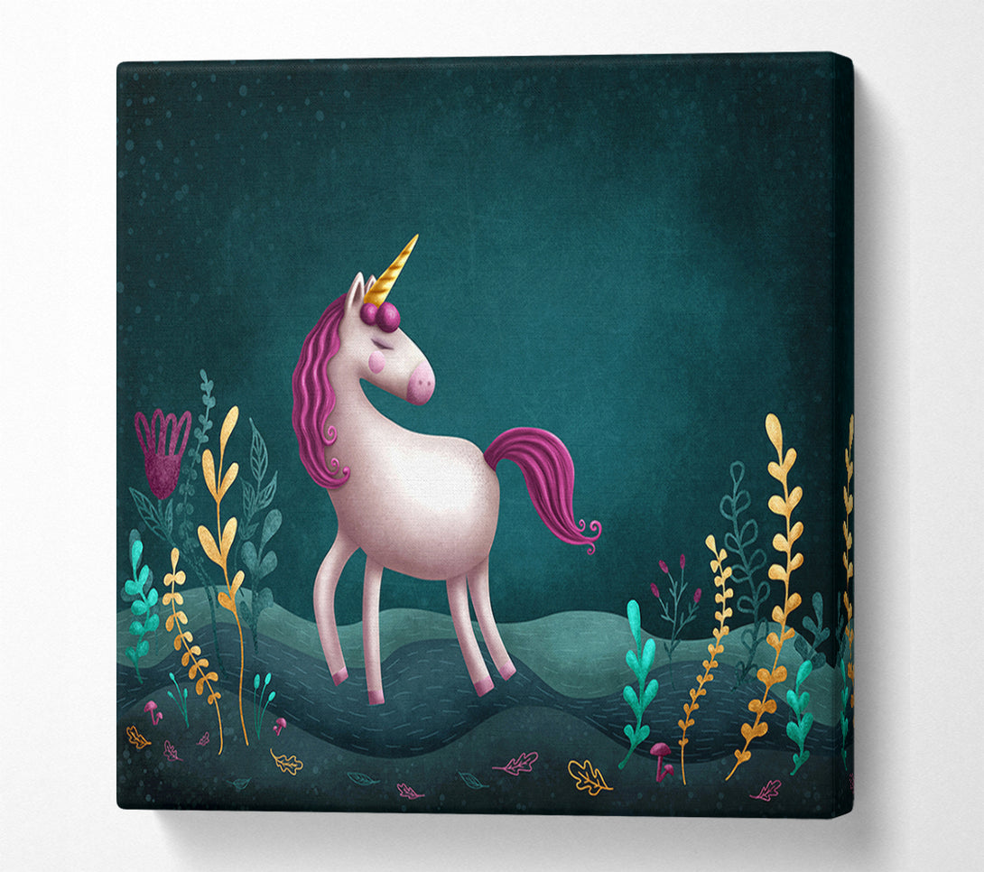  A Canvas Print of The Happy Unicorn Canvas Wall Art