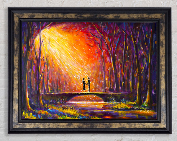The Bridge To Meet In The Woodland Framed Print