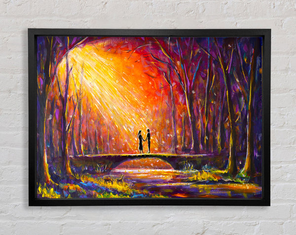 The Bridge To Meet In The Woodland Framed Print