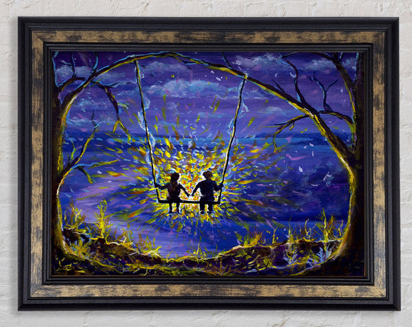 The Swing Into The Universe Framed Print