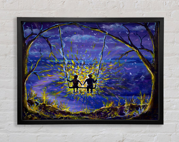 The Swing Into The Universe Framed Print