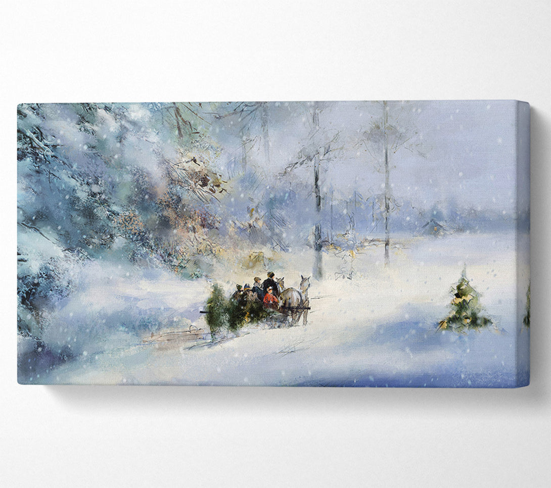  A Canvas Print of Traveling Through The Snow Canvas Art