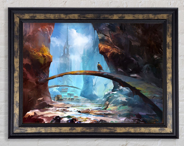 The Curved Bridge In The Mountains Framed Print