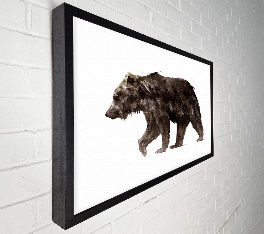  A Canvas Print of Walking Brown Bear Canvas Print