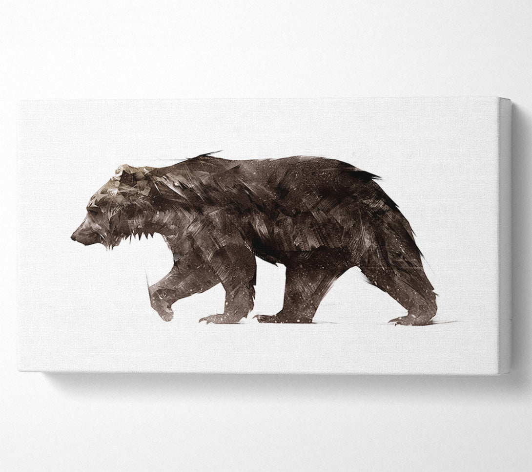  A Canvas Print of Walking Brown Bear Canvas Print