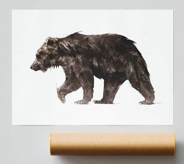 Walking Brown Bear Print