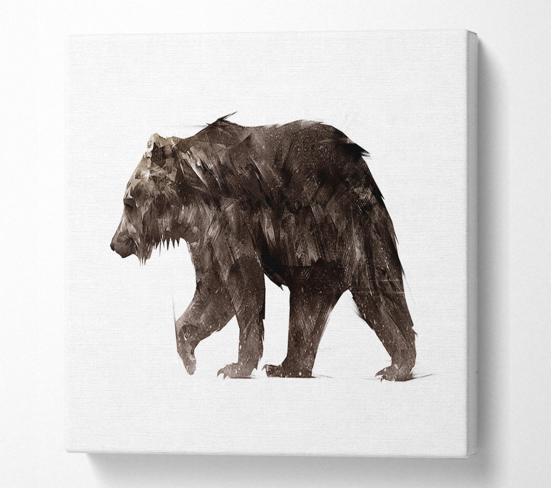  A Canvas Print of Walking Brown Bear Canvas Print