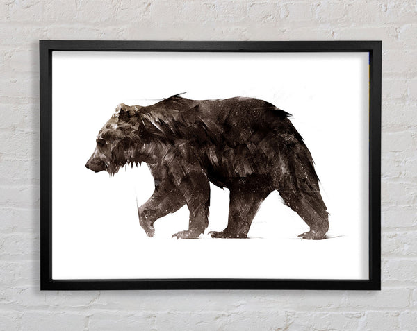 Walking Brown Bear Framed Print