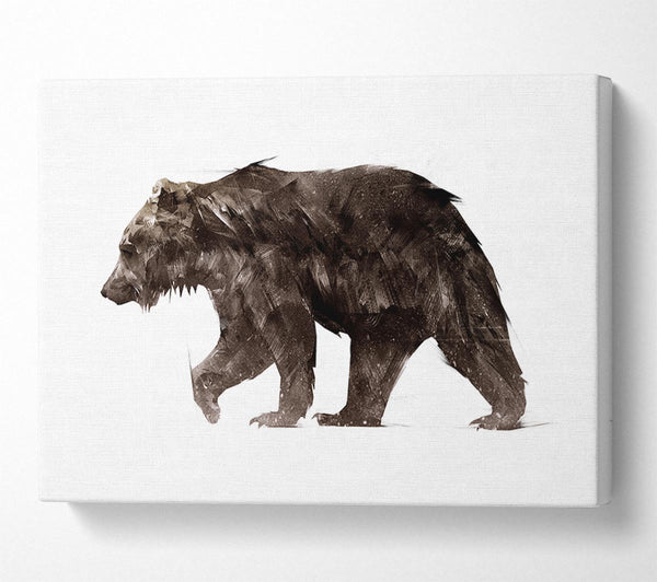  A Canvas Print of Walking Brown Bear Canvas Print