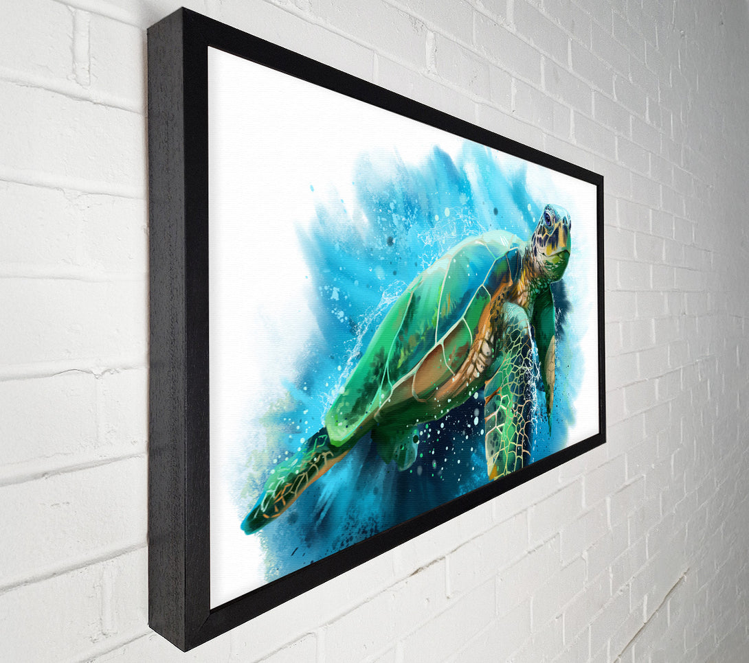  A Canvas Print of The Sea Turtle Watercolour Canvas Wall Art
